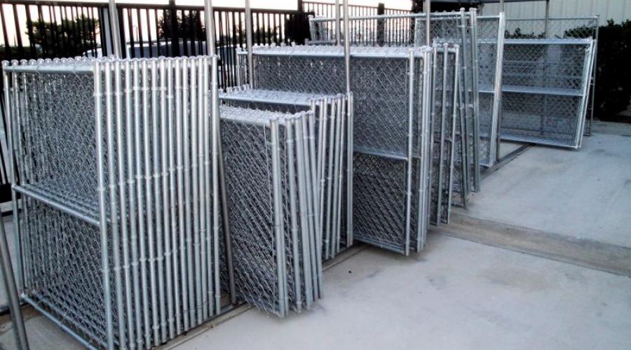 Different sizes of chain link fence gates.
