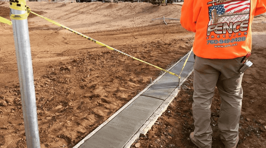 concrete desert fence installation