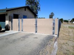 4'x5' walk gate, 12'x5' double swing, 5' tall privacy chain link fence