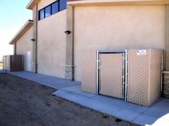 6' privacy chain link, a/c full enclosure