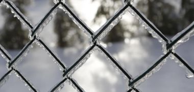 Winter Chain Link Fence