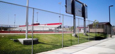 commercial fencing around a stadium