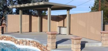 privacy fencing around a pool