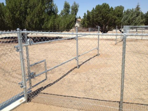 5' Chain Link, 16' Rolling Gate with Angle Iron & V-groove Wheel