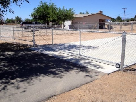 4' chain link, 18' rolling gate