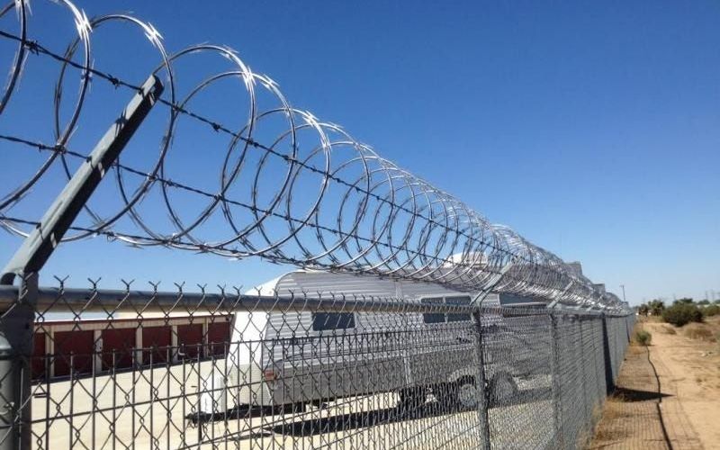 Storage Area Secured with Commercial Chain Link Fence
