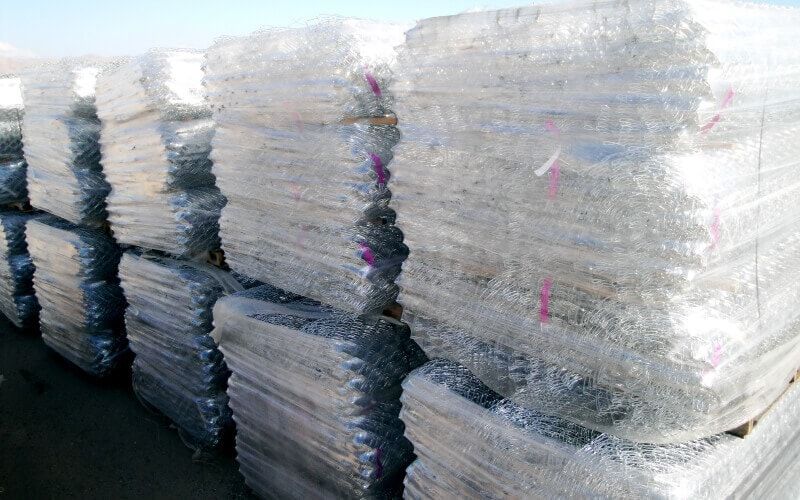 Pallets of residential chain link in stock